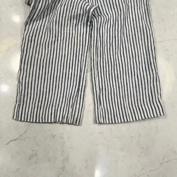 Chico’s Blue & White Striped 100% Linen Coastal Pants Chico's Size 0 Beach - Picture 9 of 16